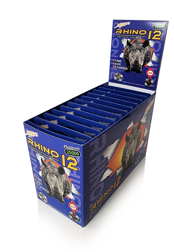 Rhino 12 Platinum 25000 Male Sexual Enhancement 2 Pack 24 Pieces Display