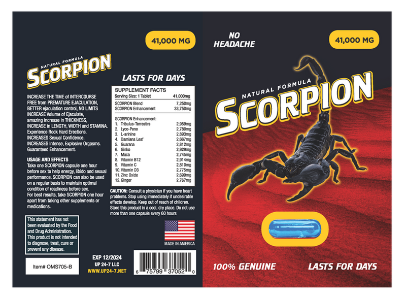 Assorted Pill Vendors Scorpion Male Enhancement Pill at $5.99