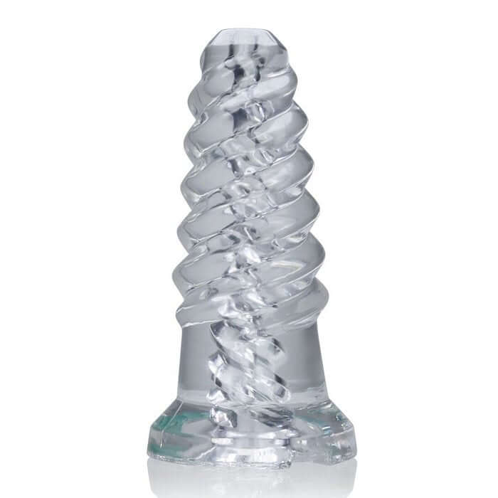 Screw’d Spiral Joy Toy Clear from Oxballs featuring a textured, hollow spiral core and grip-friendly exterior for enhanced pleasure.
