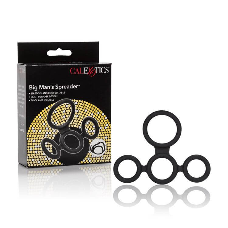 California Exotic Novelties Big Man's Spreader Black Ring at $7.99