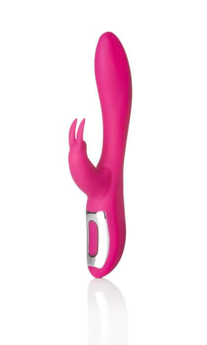 Magenta NU Sensuelle Femme Giselle Rabbit Vibrator with flickering bunny ears and rolling ball massager designed for pleasure.