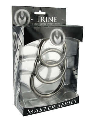 XR Brands Master Series Trine Steel Cock Ring Set at $8.99