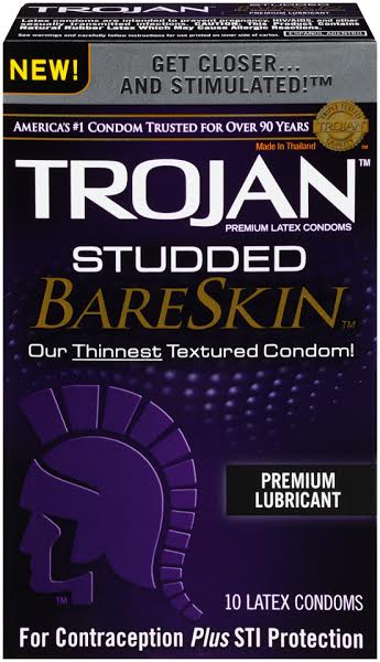 TROJAN STUDDED BARESKIN 10 PACK-0