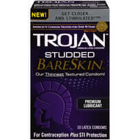 TROJAN STUDDED BARESKIN 10 PACK-1