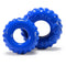 Blue Truckt 2 Piece Cock Ring Set with textured edges for enhanced grip and performance.