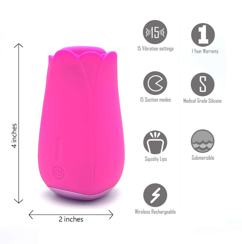 Tulip Pro Suction Vibe Pink Rechargeable Vibrator