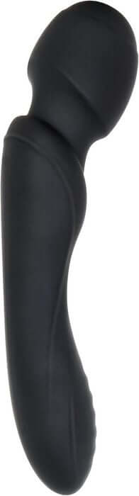 Wanderlust Double-Ended Silicone Body Massager in black with dual motors for varied function combinations.