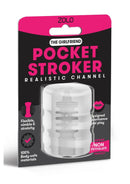 Zolo The Girlfriend Pocket Stroker packaging showcasing flexible, realistic design for enhanced oral play. Phthalate free.
